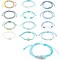 15 Pcs String Wave Strand Bracelets for Women, Adjustable Friendship Jewelry